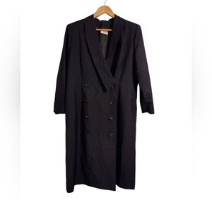 Vintage Navy Blue Tuxedo Style Trench Coat